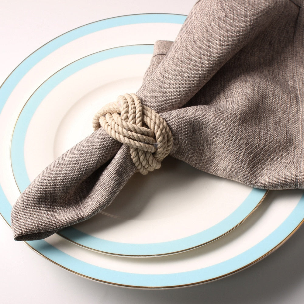 Natural Fiber Woven Napkin Rings - Set of 10 - Fesara