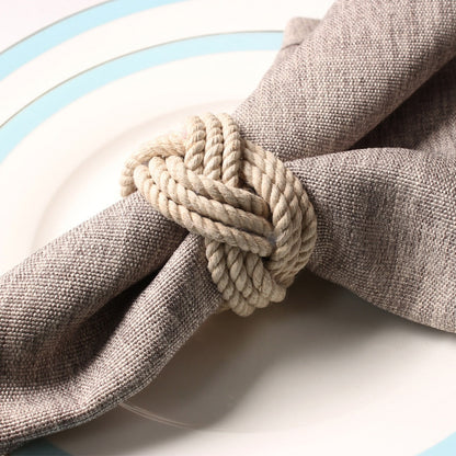 Natural Fiber Woven Napkin Rings - Set of 10