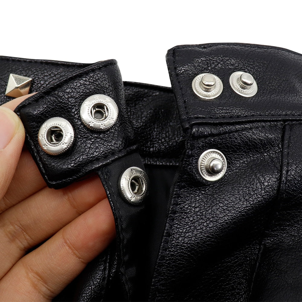 Stylish Faux Leather Dog Coat