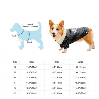 Stylish Faux Leather Dog Coat