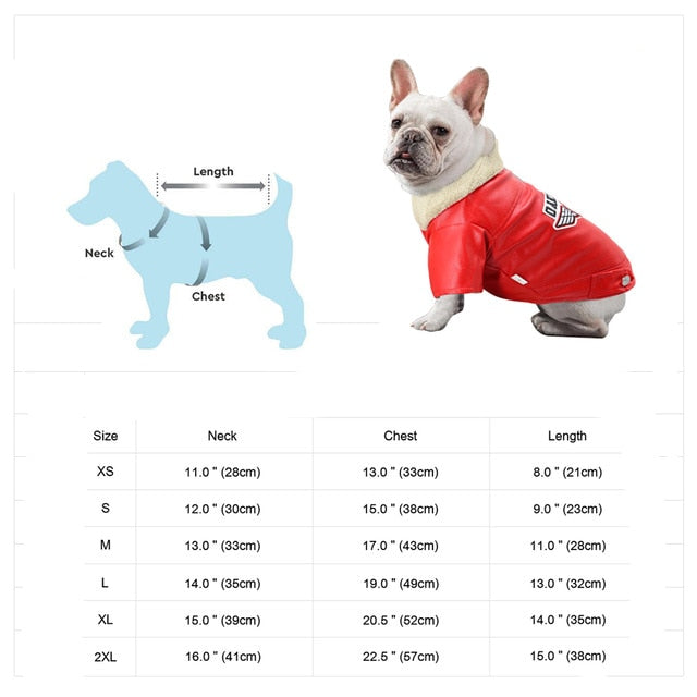 Stylish Faux Leather Dog Coat