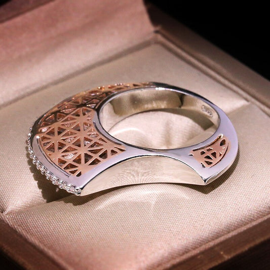 Unique Sterling Moon Shaped Personality Ring - Fesara