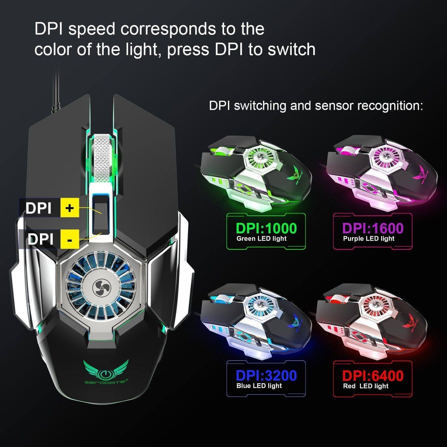 Portable USB Cooler Gaming Mouse