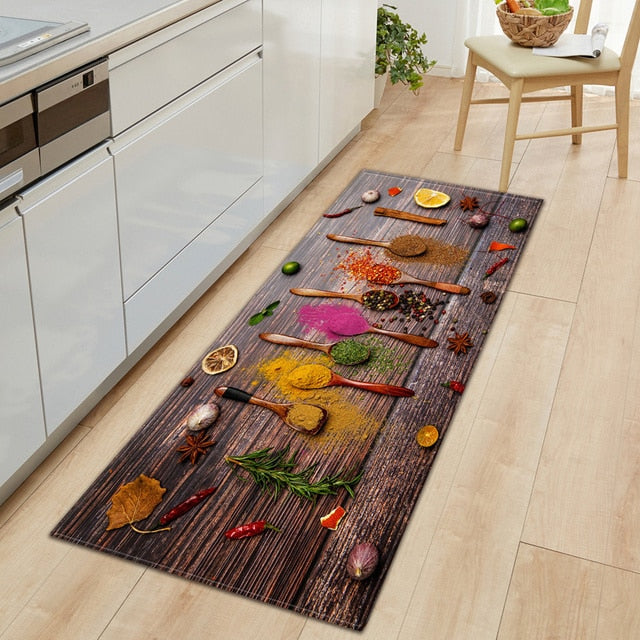 Soft Grip Kitchen Floor Mat with Food Design