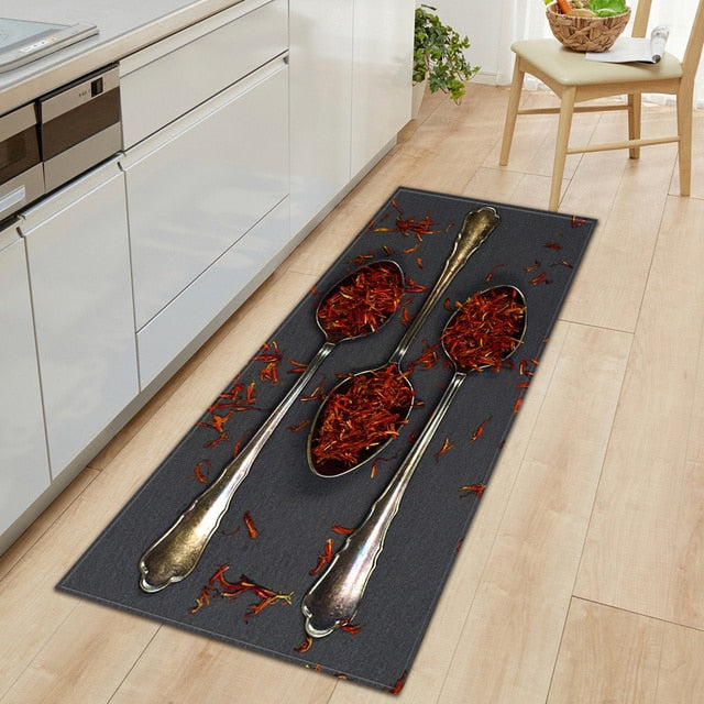 Soft Grip Kitchen Floor Mat with Food Design - Fesara