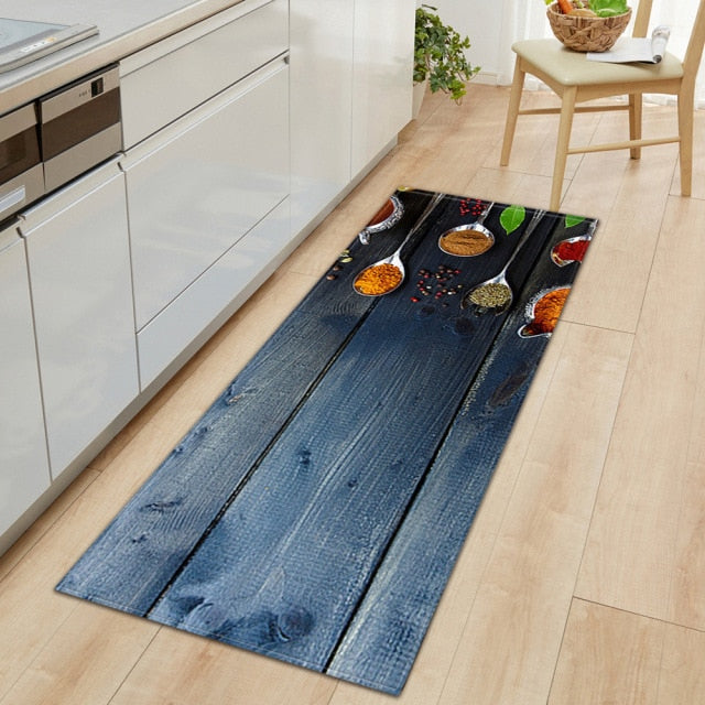Soft Grip Kitchen Floor Mat with Food Design