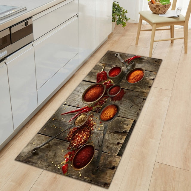 Soft Grip Kitchen Floor Mat with Food Design