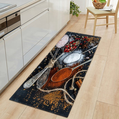 Soft Grip Kitchen Floor Mat with Food Design