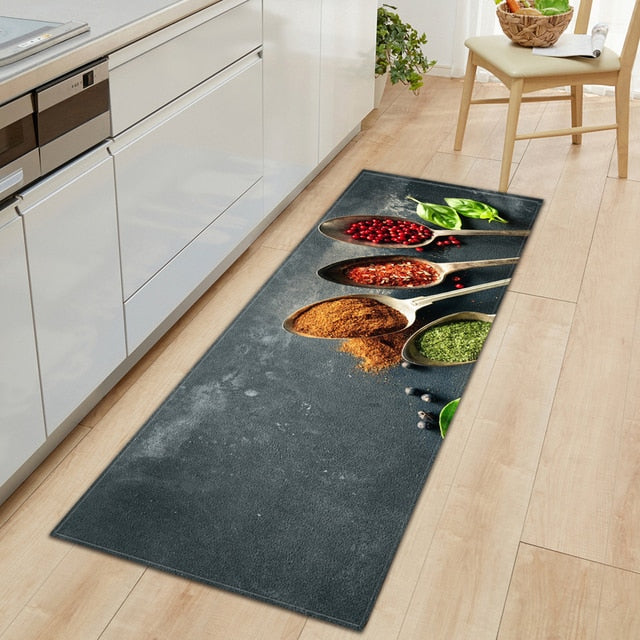 Soft Grip Kitchen Floor Mat with Food Design