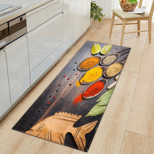 Soft Grip Kitchen Floor Mat with Food Design