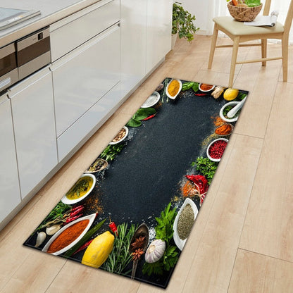 Soft Grip Kitchen Floor Mat with Food Design