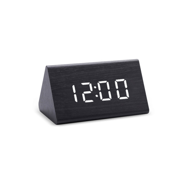 Compact Digital Alarm Clock with LED Display and Temperature