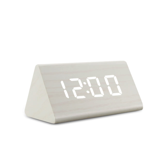 Compact Digital Alarm Clock with LED Display and Temperature