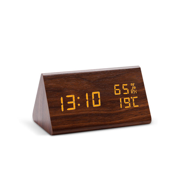 Compact Digital Alarm Clock with LED Display and Temperature