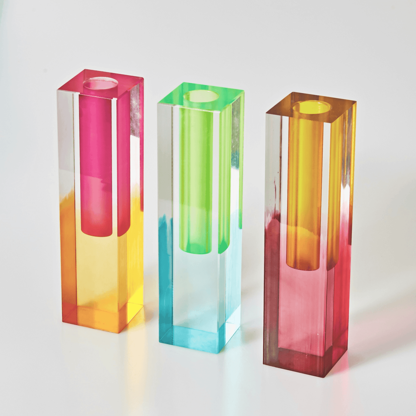 Luxury Clear Glass Prism Vase – Elegant Modern Home Decor