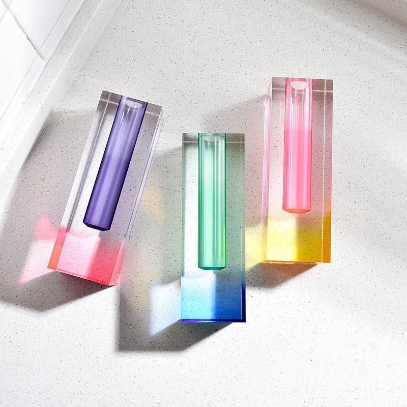 Luxury Clear Glass Prism Vase – Elegant Modern Home Decor