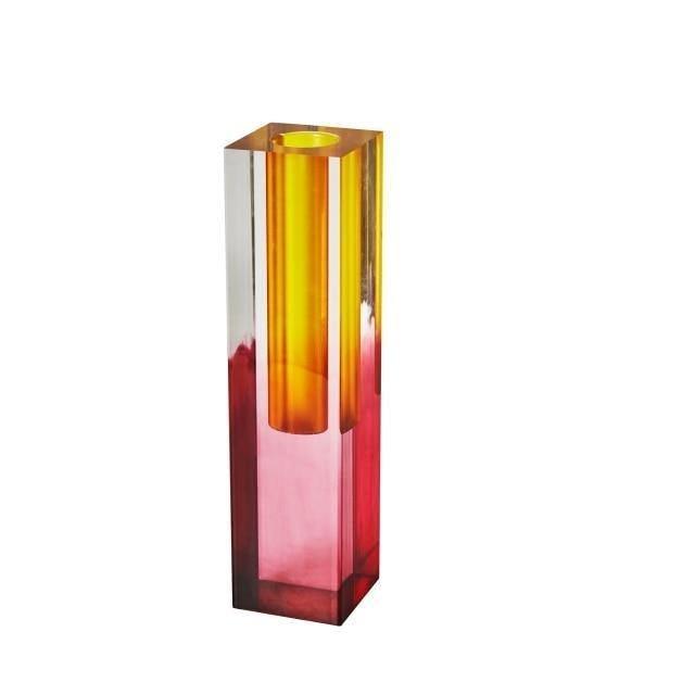 Luxury Clear Glass Prism Vase – Elegant Modern Home Decor