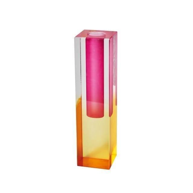 Luxury Clear Glass Prism Vase – Elegant Modern Home Decor