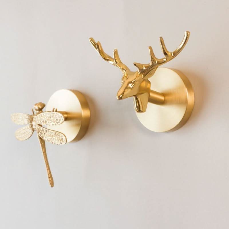 Stylish Animal Shaped Wall Hook Rack with Gold Finish