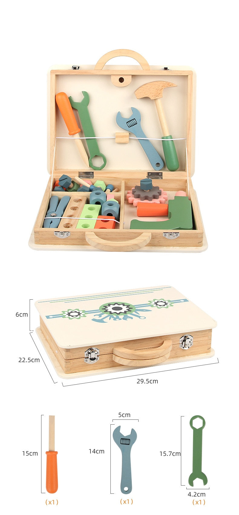 Kids Wooden Craft Tool Playset