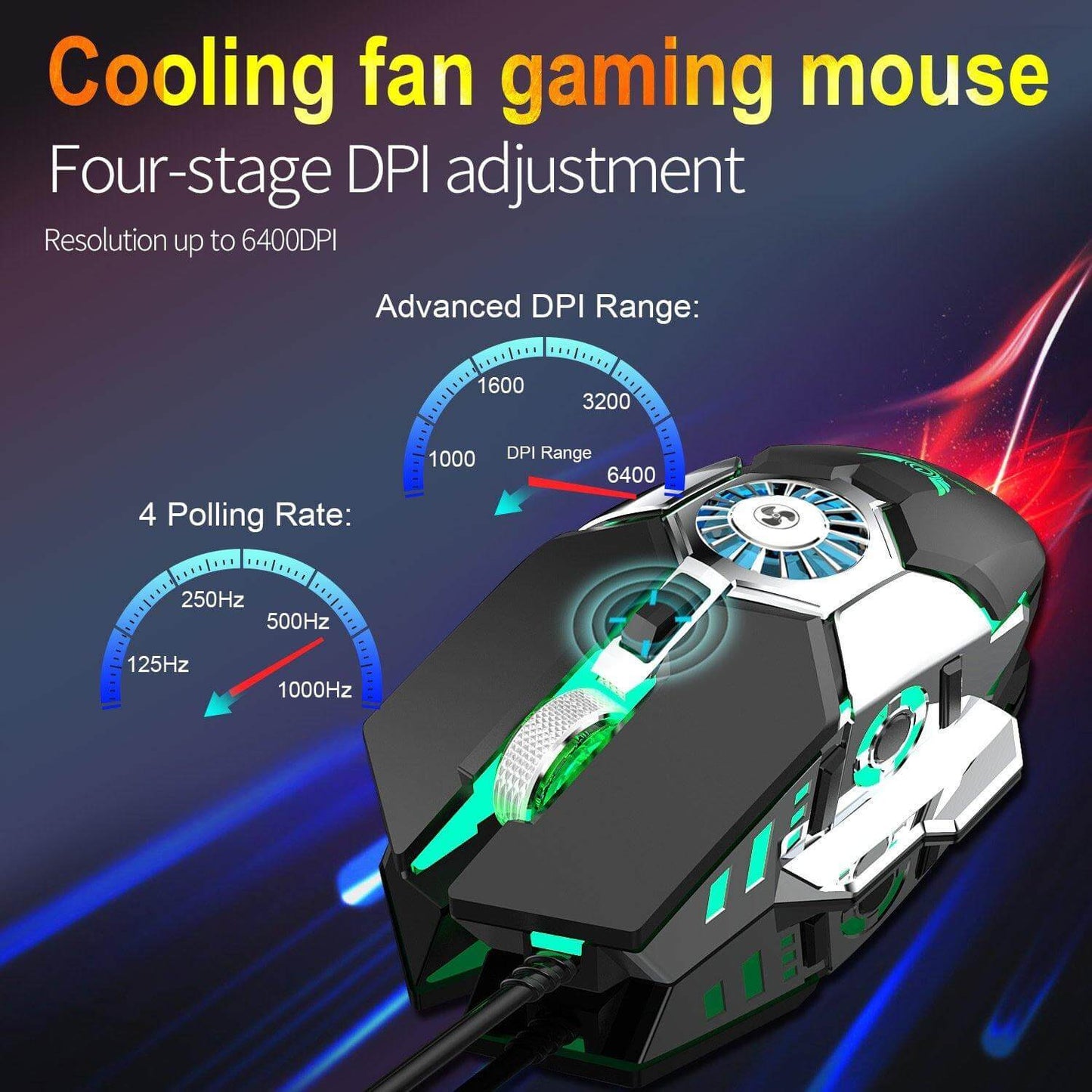 Portable USB Cooler Gaming Mouse