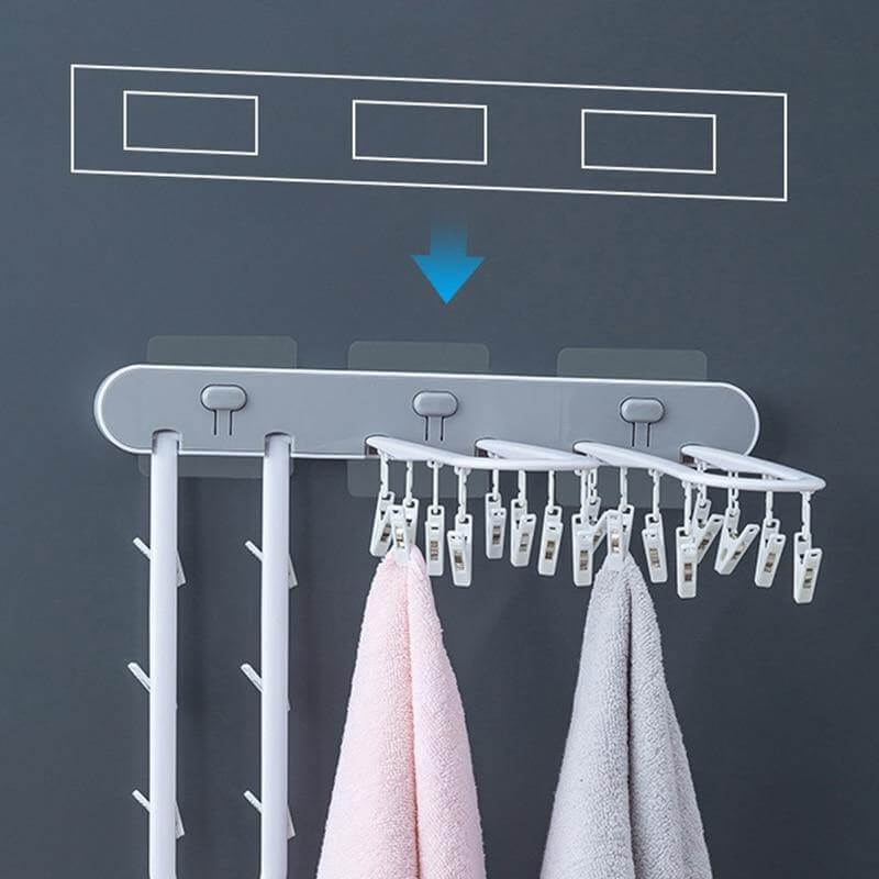Space-Saving Foldable Sock Drying Rack for Wall