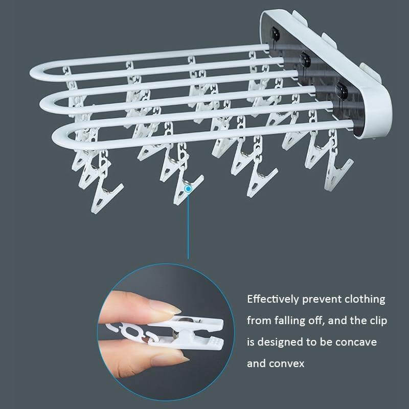 Space-Saving Foldable Sock Drying Rack for Wall