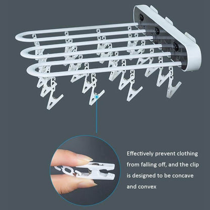 Space-Saving Foldable Sock Drying Rack for Wall