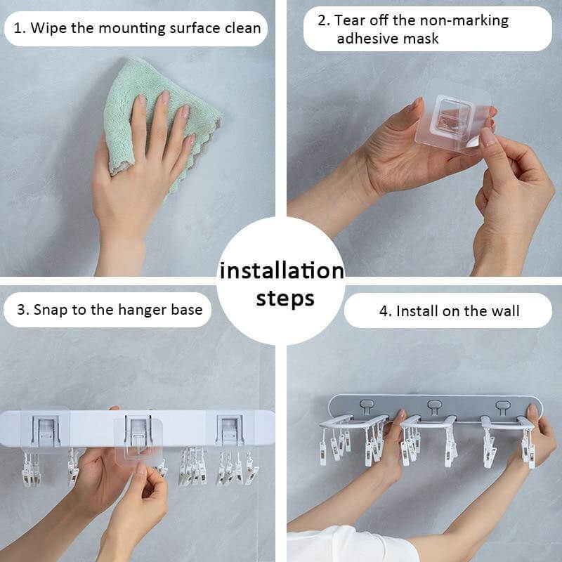 Space-Saving Foldable Sock Drying Rack for Wall