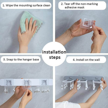 Space-Saving Foldable Sock Drying Rack for Wall