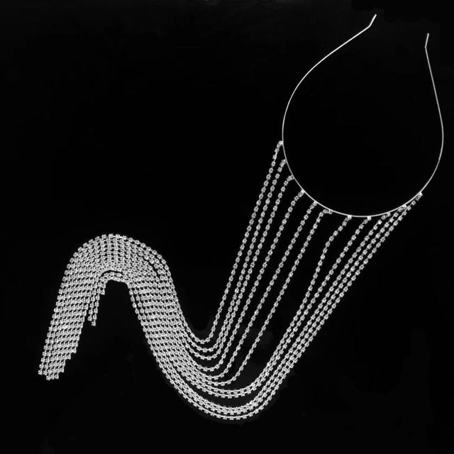 Sparkly Crystal Encrusted Headband Jewelry - Fesara