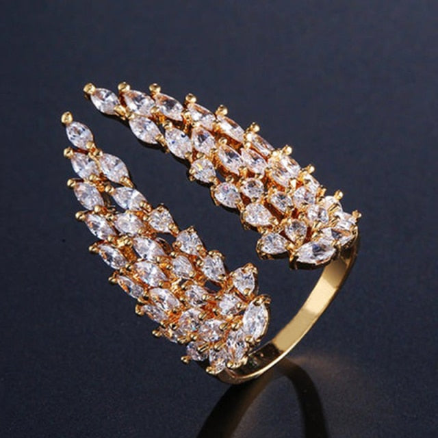 Sparkling Angel Wing Zirconia Fashion Rings - Fesara
