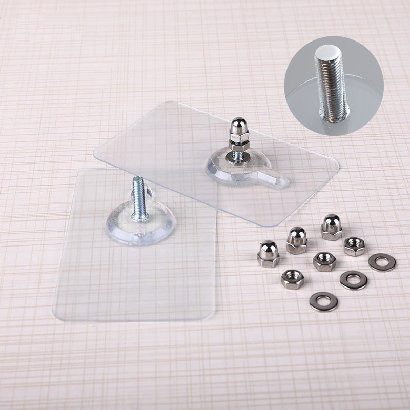 Strong Clear Sticky Wall Hooks 10-Pack
