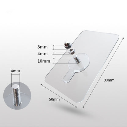 Strong Clear Sticky Wall Hooks 10-Pack