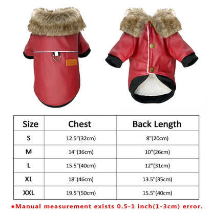 Stylish Faux Leather Dog Coat