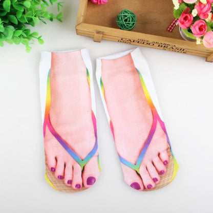 Quirky 3D Printed Novelty Flip Flop Socks