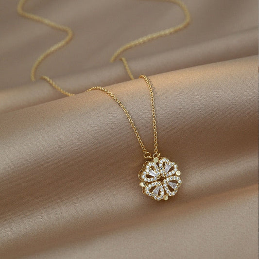 Lovely Heart Shaped Magnet Pendant Necklace - Fesara