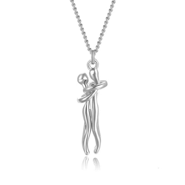 Love Knot Couple Heart Necklace