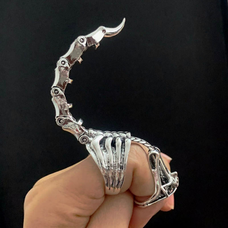 Edgy Black Scorpion Statement Ring - Fesara