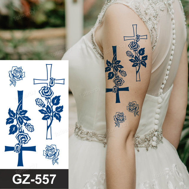 Colorful Floral Orchid Temporary Tattoo Sticker - Fesara