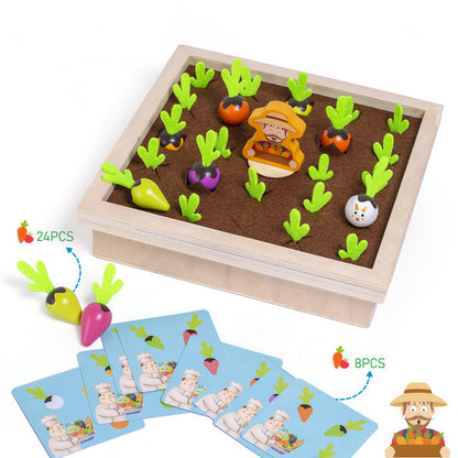 Fun Wooden Vegetable Harvesting Game for Kids