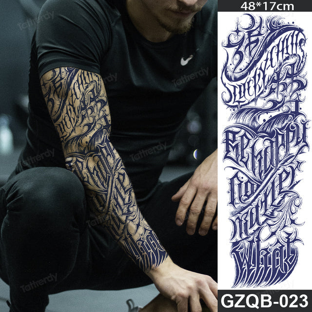 Inspirational Quote Full Sleeve Temporary Tattoo