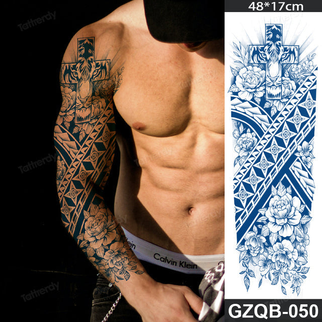 Inspirational Quote Full Sleeve Temporary Tattoo