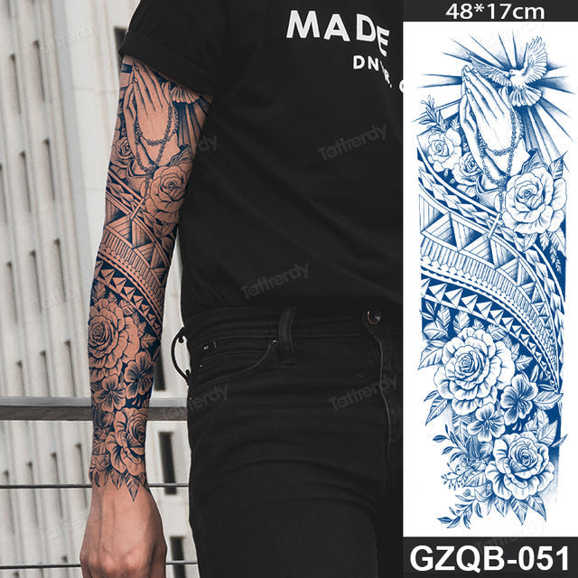 Inspirational Quote Full Sleeve Temporary Tattoo