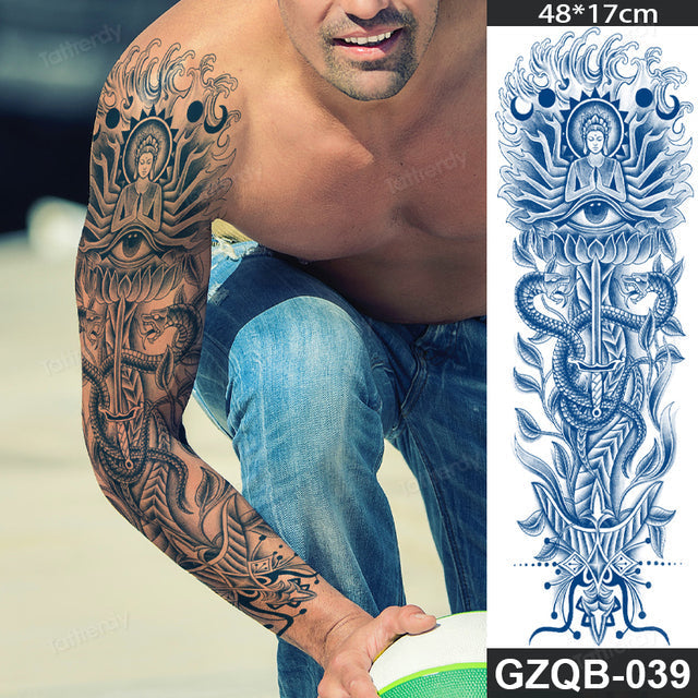 Inspirational Quote Full Sleeve Temporary Tattoo