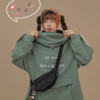 Asian Inspired Frog Long Sleeve Hooded Sweatshirt - Fesara
