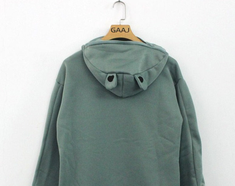 Asian Inspired Frog Long Sleeve Hooded Sweatshirt