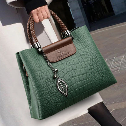 Designer Leather Tote Handbag