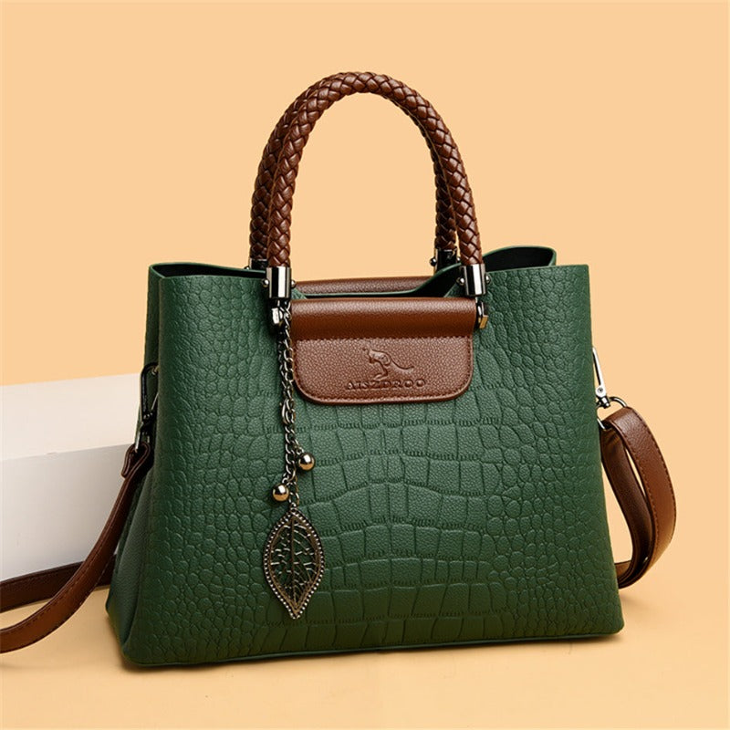 Designer Leather Tote Handbag - Fesara