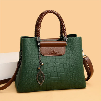 Designer Leather Tote Handbag - Fesara
